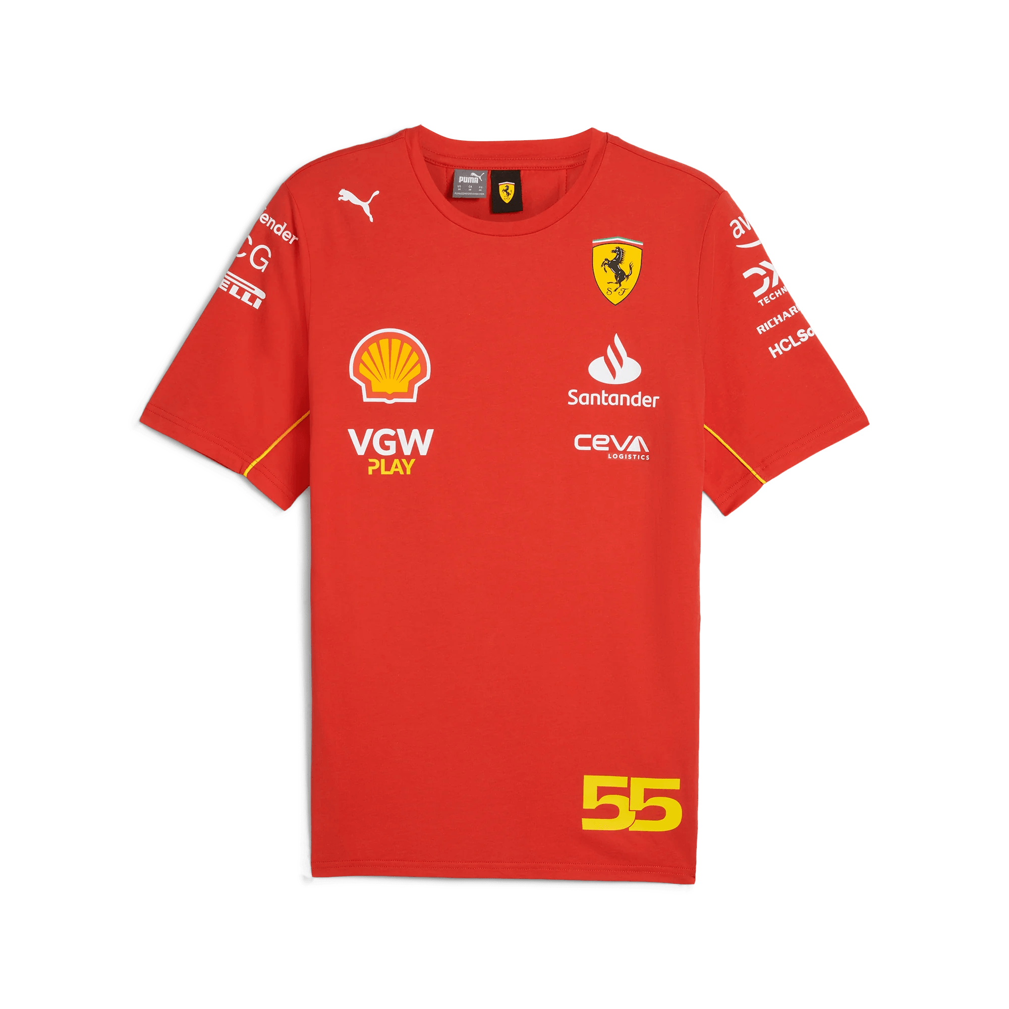 Scuderia Ferrari F1 2024 Men's Carlos Sainz Team T-Shirt - Red - RS Apex Motorsports