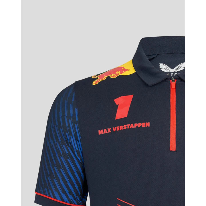 Red Bull Racing F1 Men's 2023 Max Verstappen Team Polo Shirt- Navy